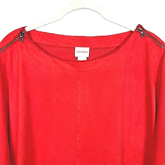 Chico's faux seude orange fringe top 3 XL 16 - Picture 8 of 12